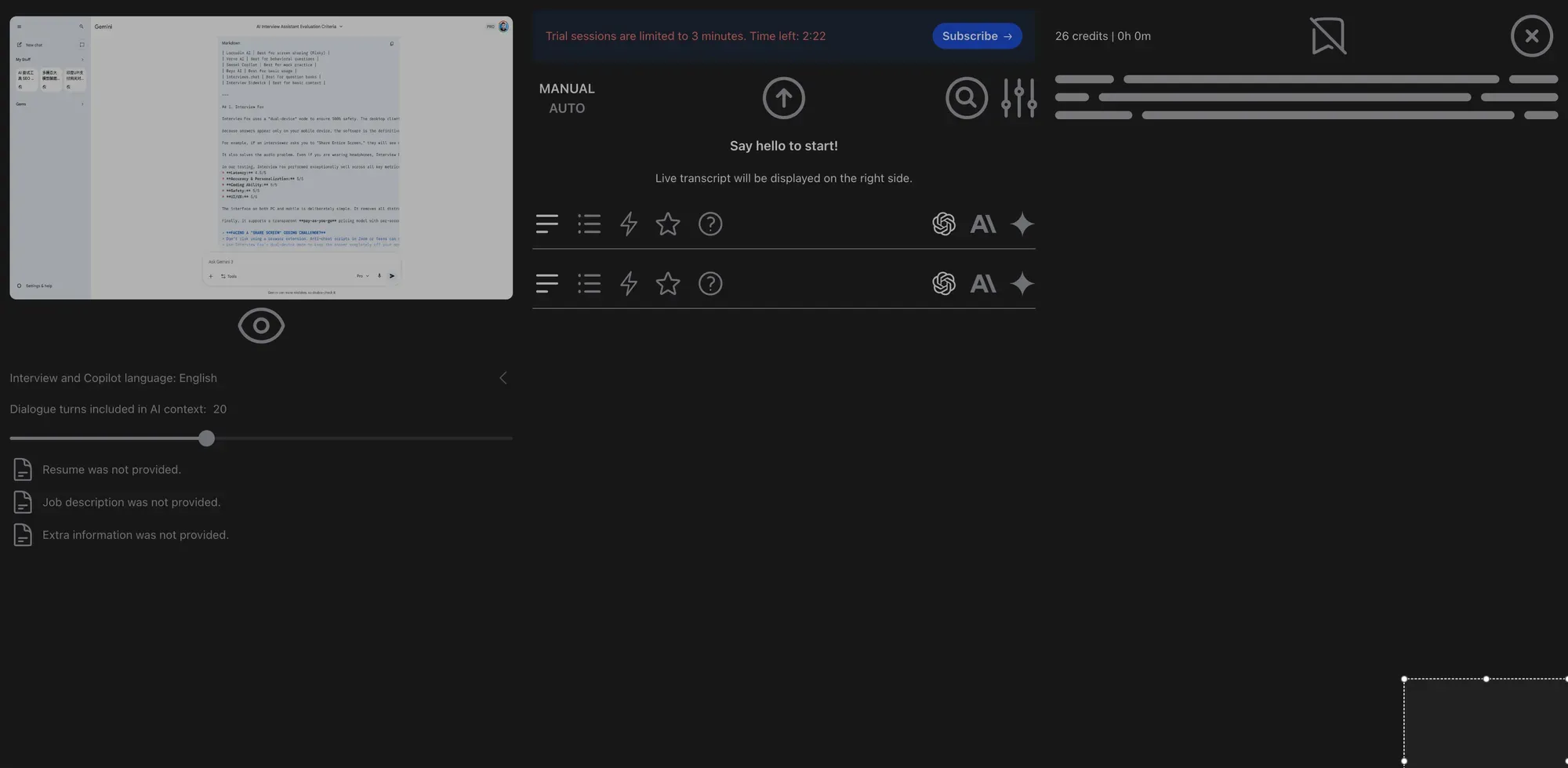 UI/UX for interviews.chat