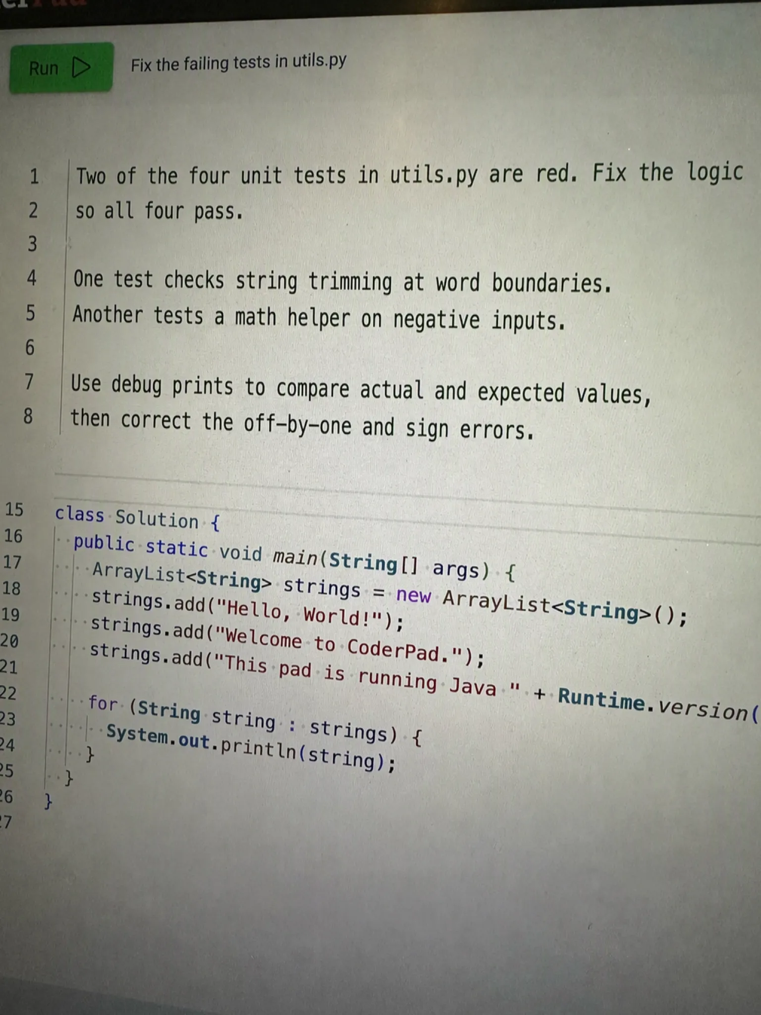 Fix the failing tests in utils.py