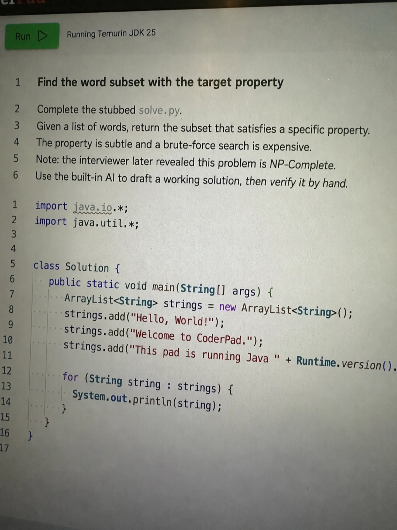 Find the word subset with the target property