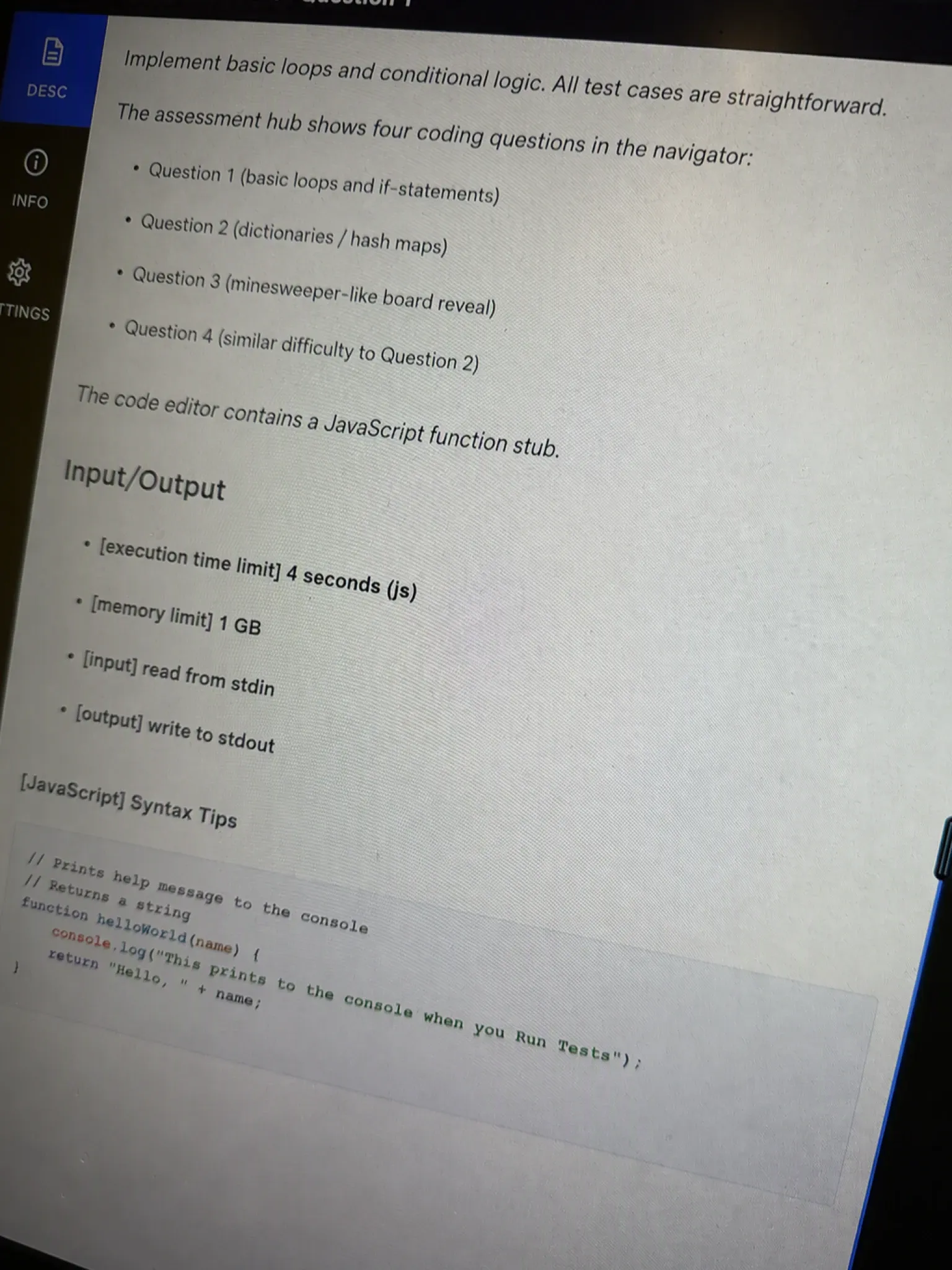 Netflix CodeSignal SWE intern OA question overview