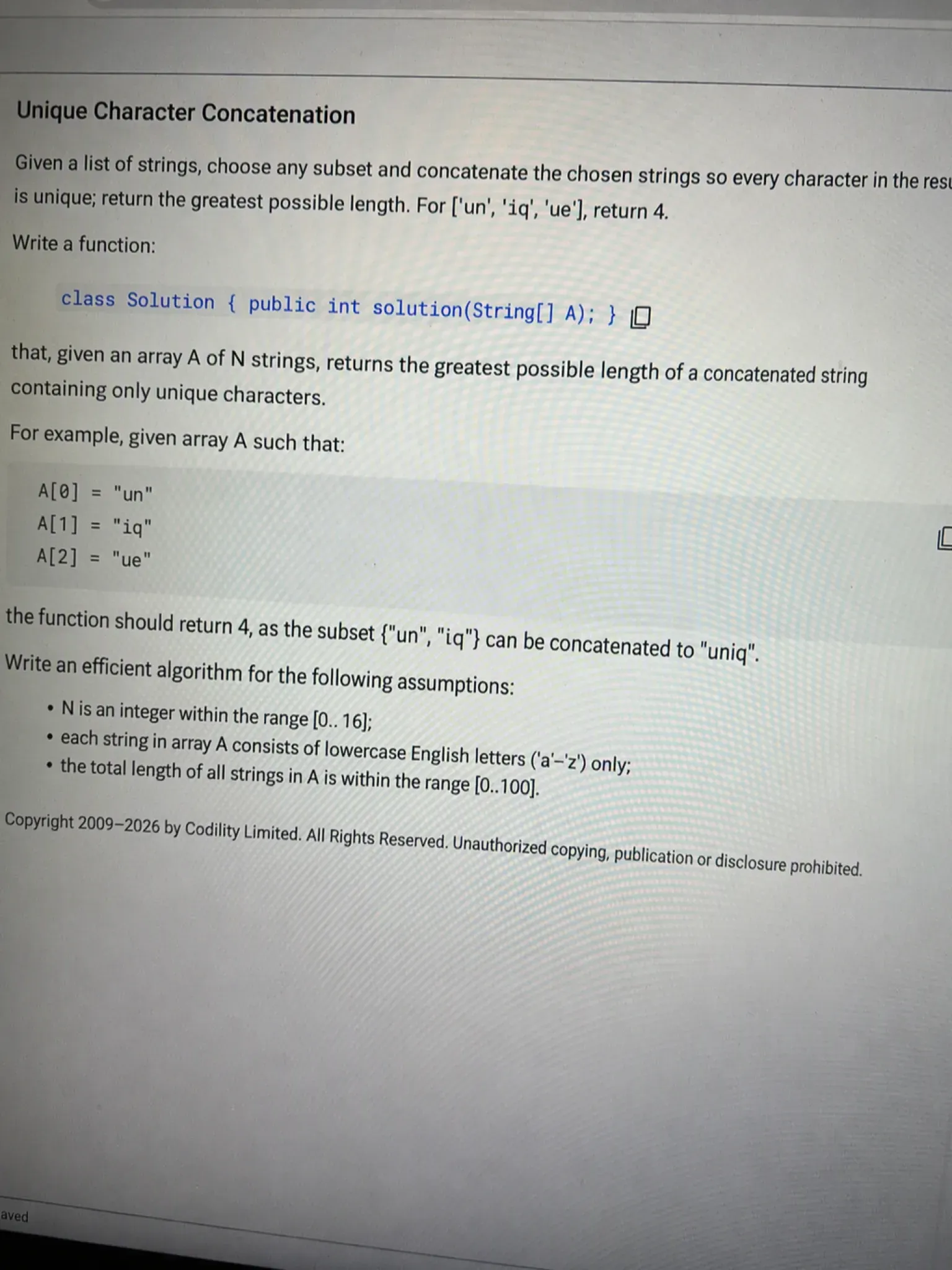 Question 2: Unique-character strings