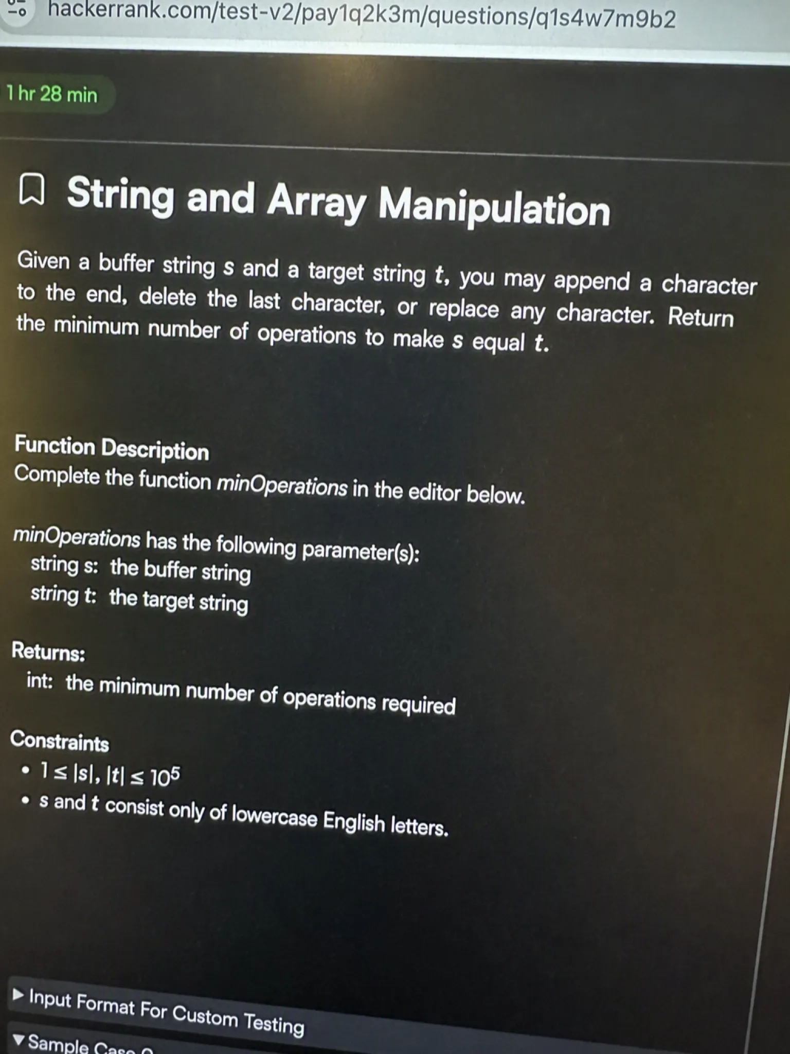 Question 1: String and Array Manipulation