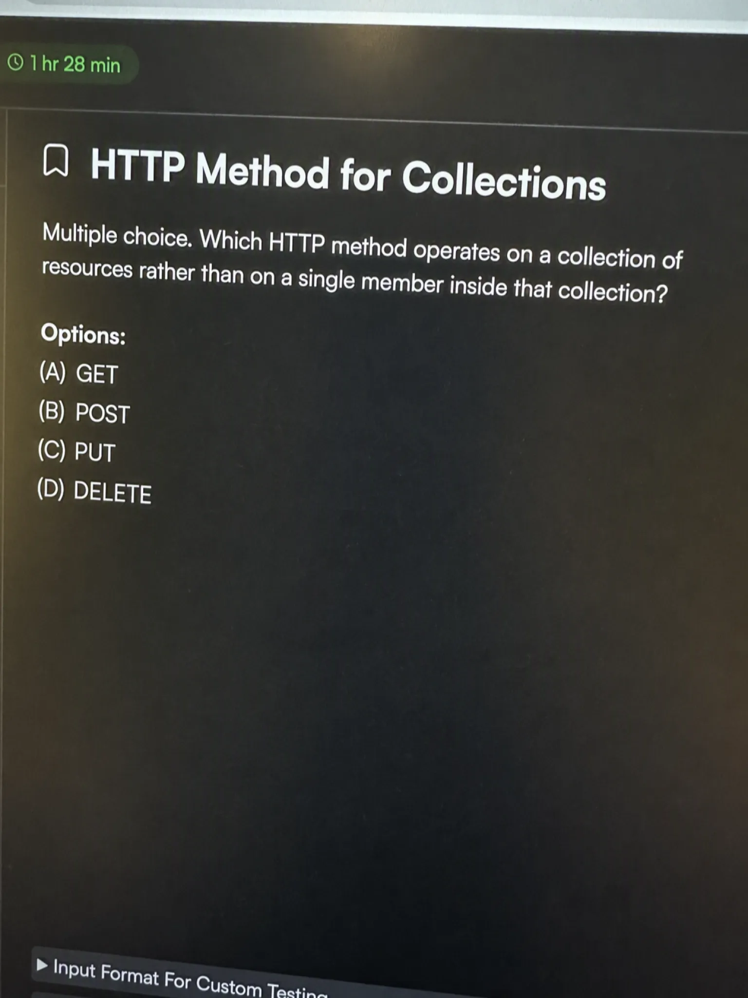 HackerRank OA question 2: HTTP Method for Collections