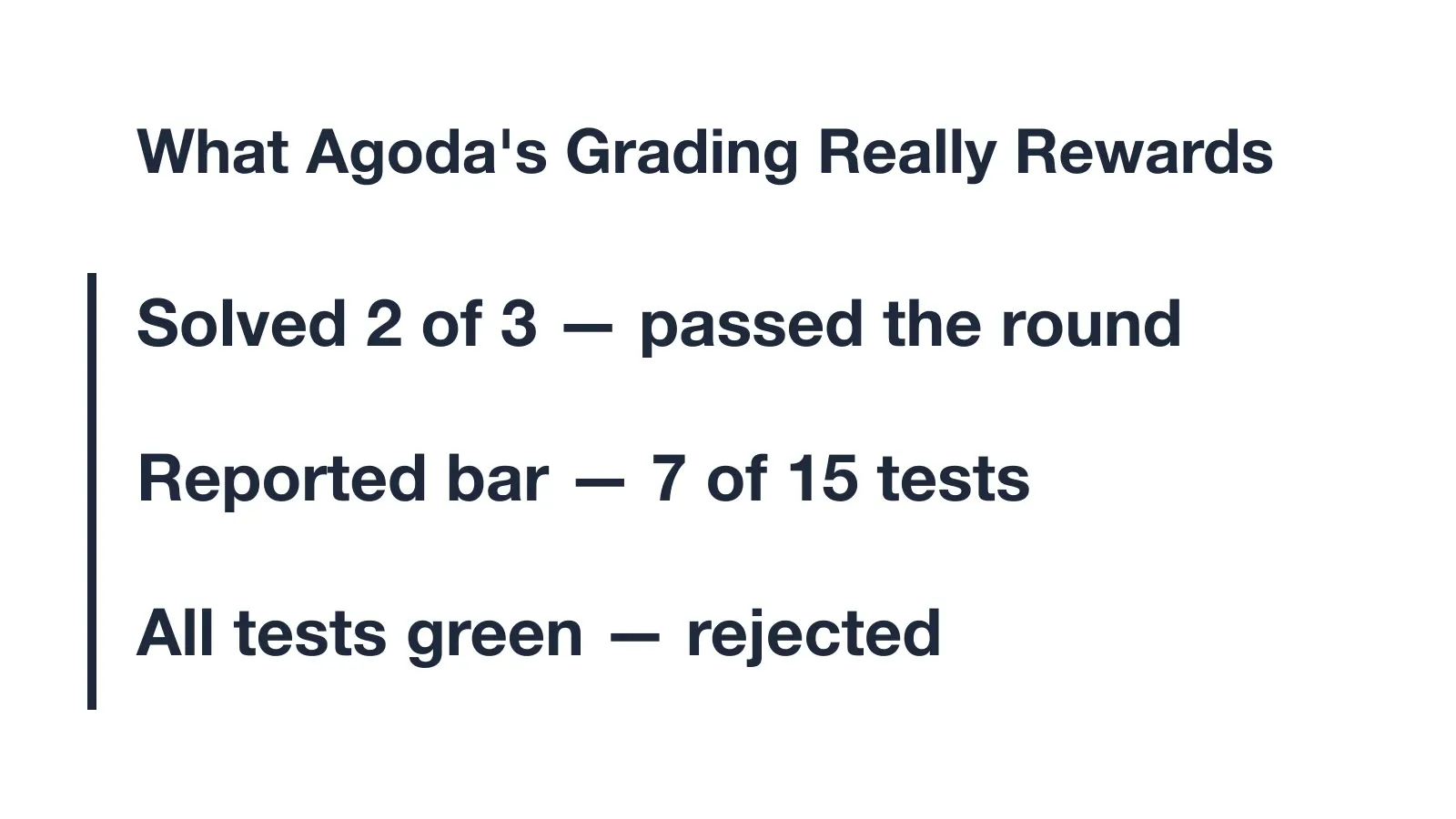 What Agoda's HackerRank Grading Actually Rewards