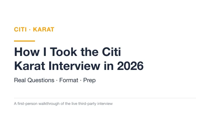 Citi Karat interview guide cover