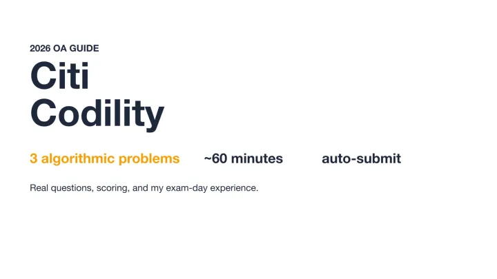 I Passed the Citi Codility Test in 2026: Real Questions and Prep