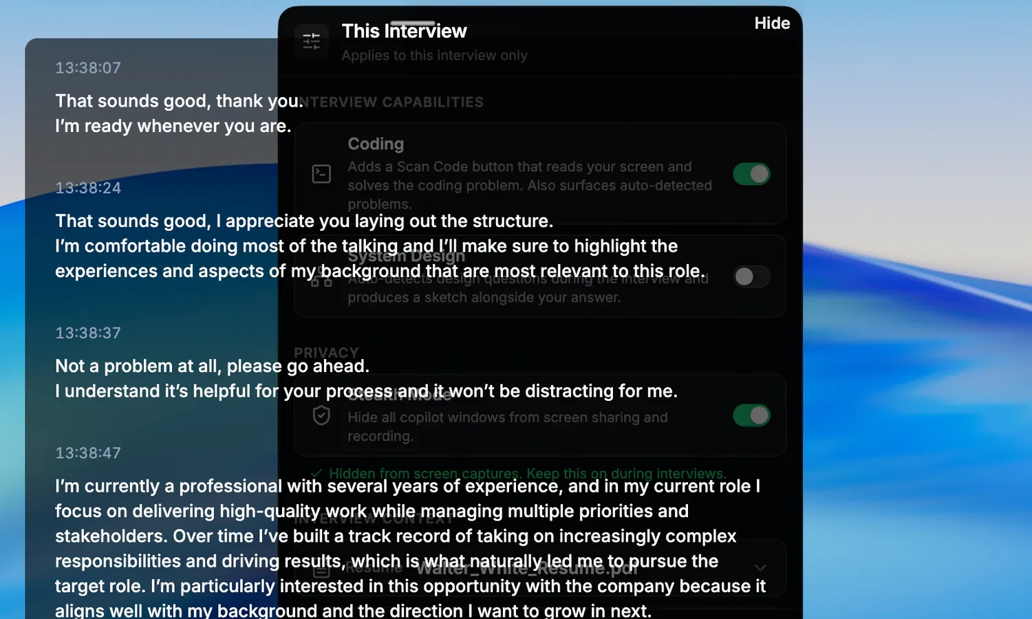 Third-party capture of setup-like responses