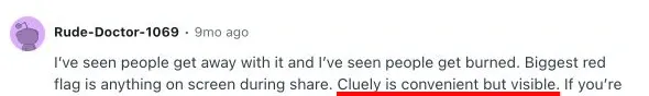 Reddit user report: Cluely is convenient but visible