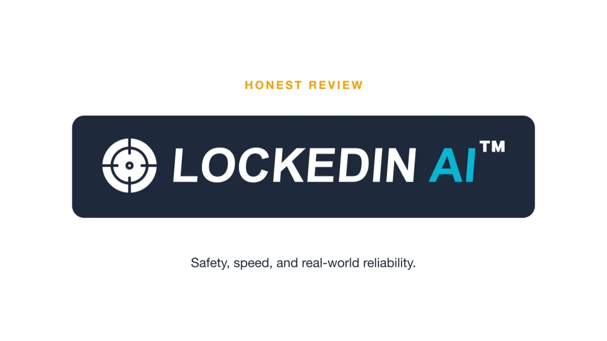LockedIn AI official logo on an honest review cover